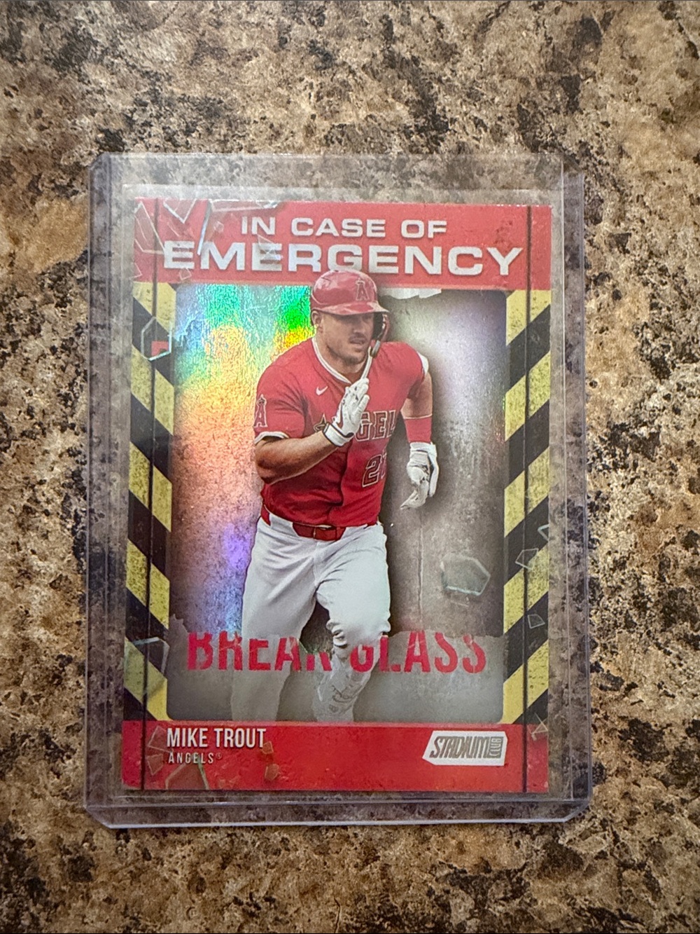 Mike Trout "In Case of Emergency" Break Glass Insert